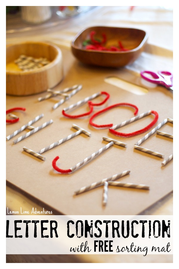 Letter formation with Straws and Pipe Cleaners