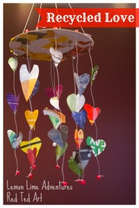 Recycled heart mobile