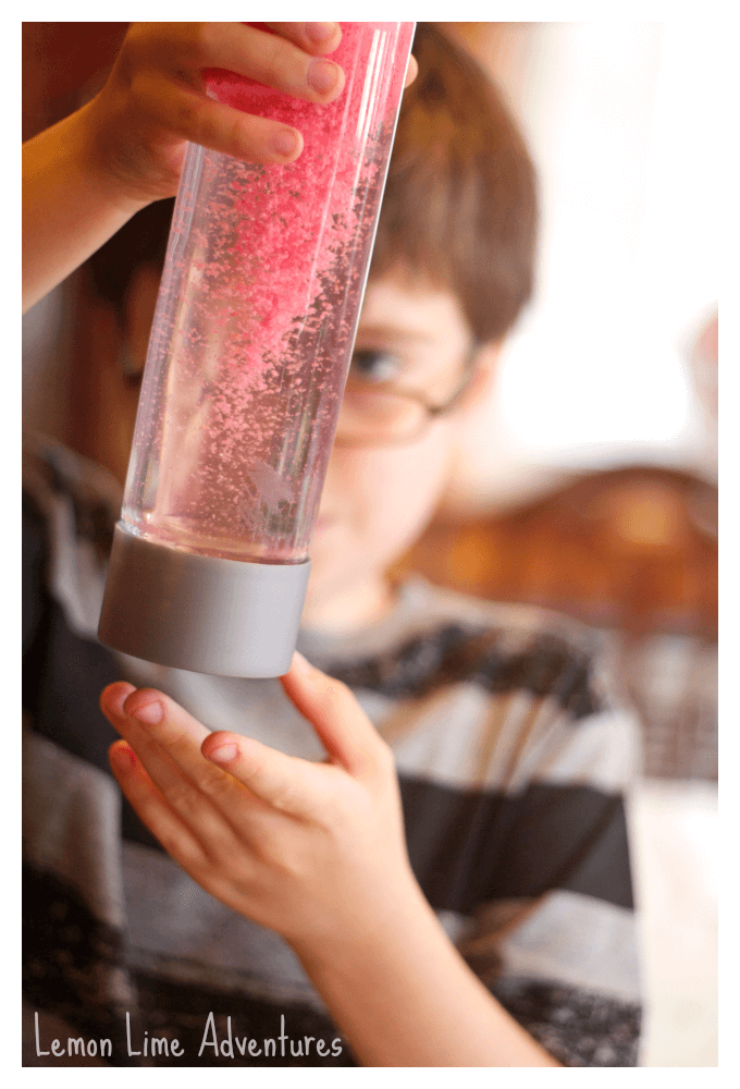 Moon Sand Experiment with Absorption Sensory Bottle