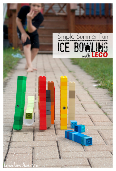 Simple Summer Fun Lego Ice Bowling