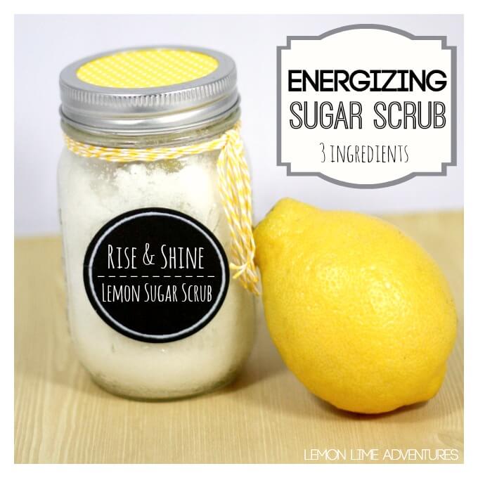 Energizing Lemon Sugar Scrub with Essential Oils