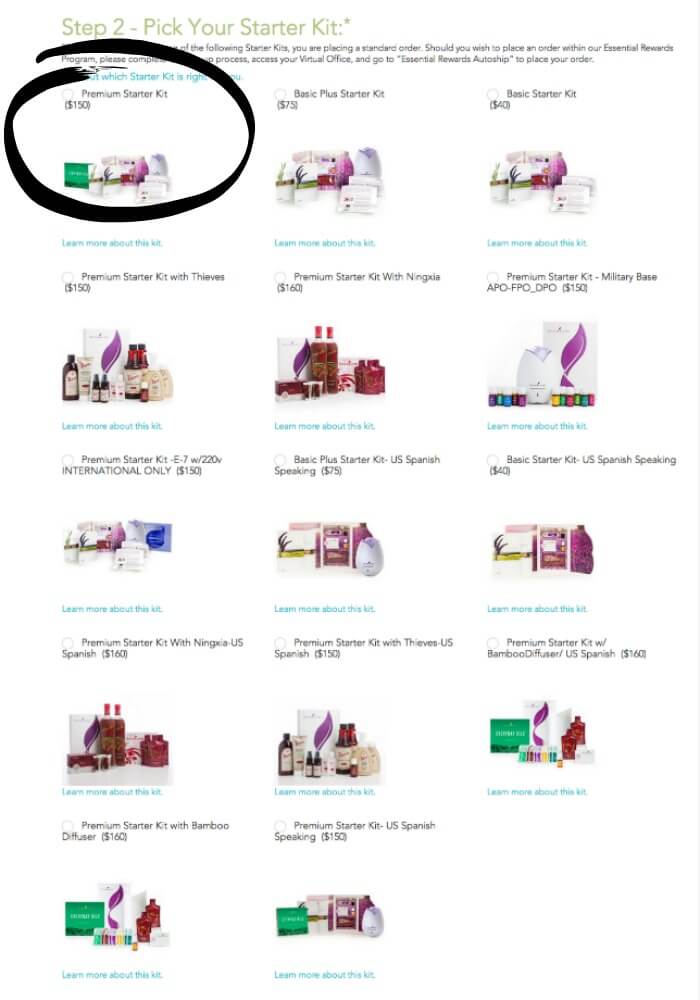 Young Living   Starter Kit Options