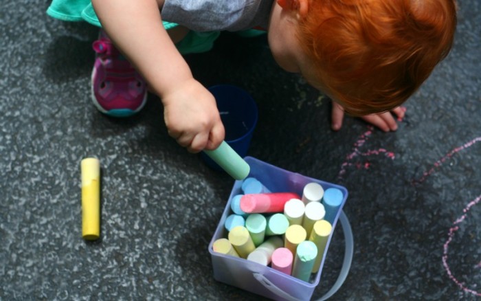 Simple Toddler Games with Chalk