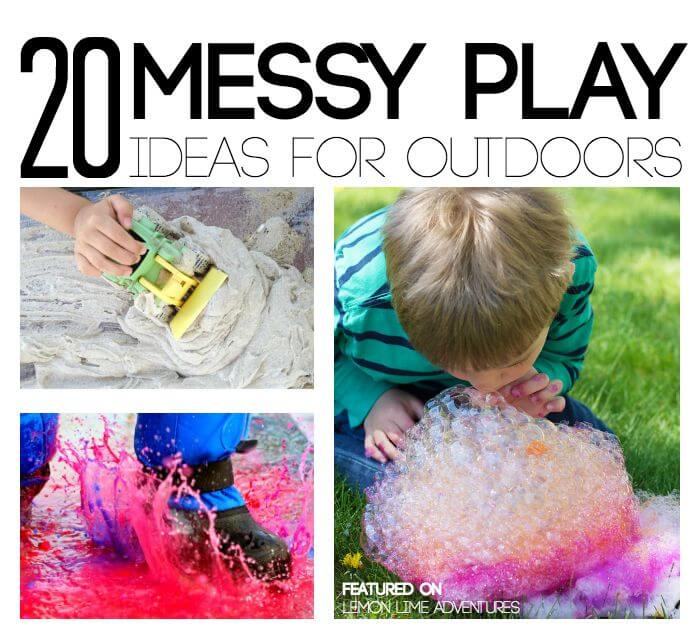 Messy Play Ideas for Outside