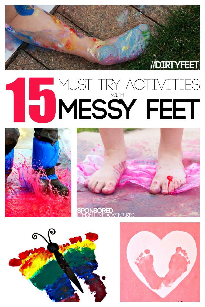 Messy Play ideas using Feet