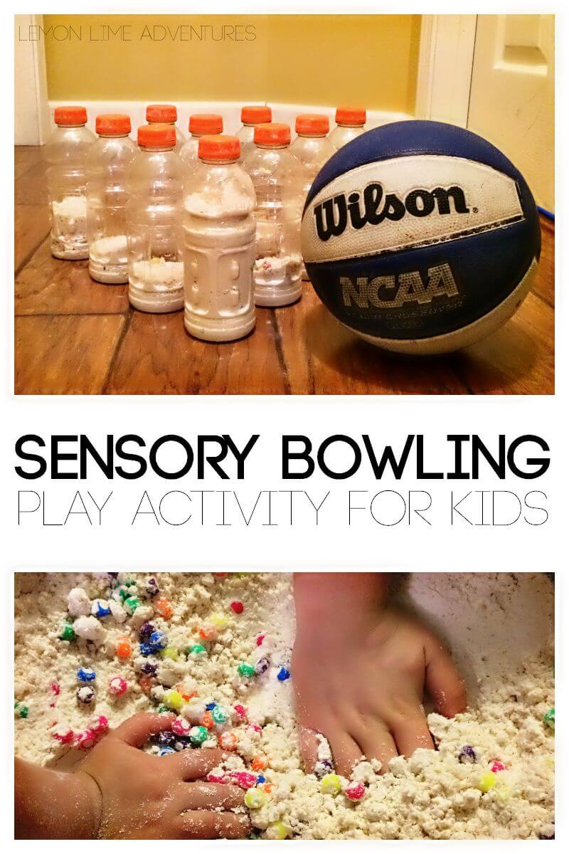 Awesome sensory bowling activity for kids.
