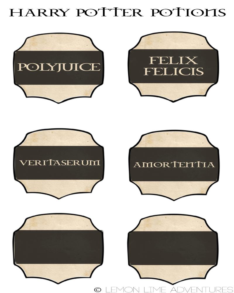 Harry Potter Potion Labels v2