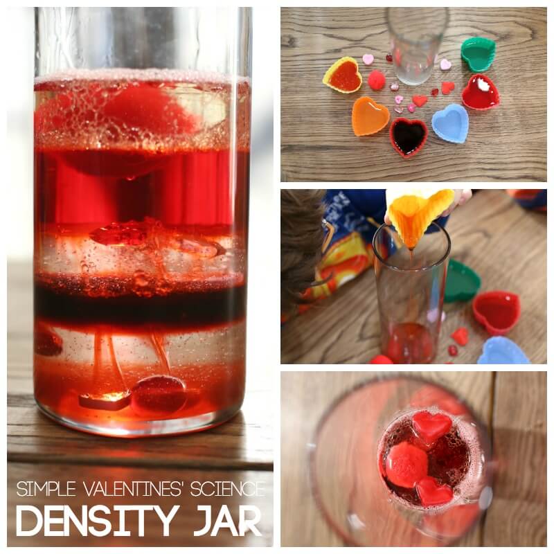 Simple Valentines Day Science Density Jar Experiment