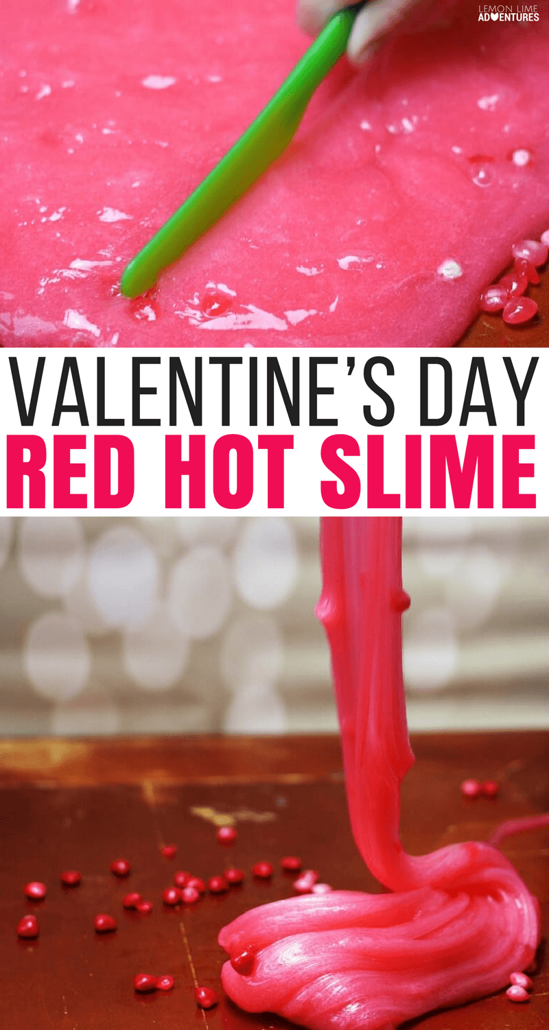 Super Simple Red Hot Slime for Valentine's Day #ValentinesDay #Slime #ValentinesDayActivity #KidsActivity #SensorySlime #SensoryActivity