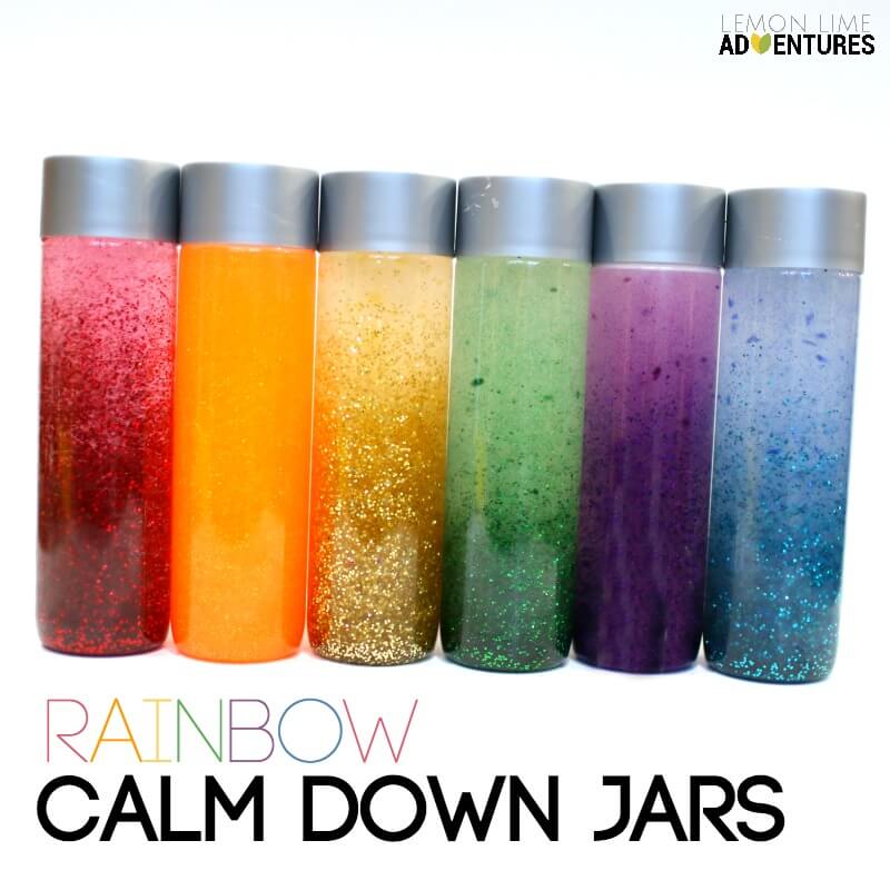 Simple Rainbow Calm Down Jars