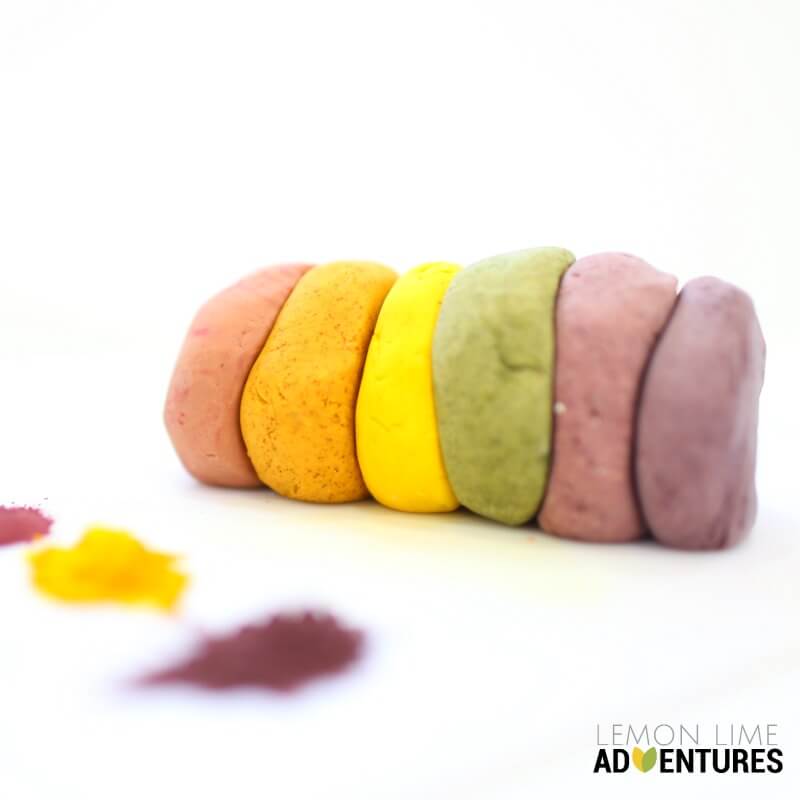 Play dough with natural dyes