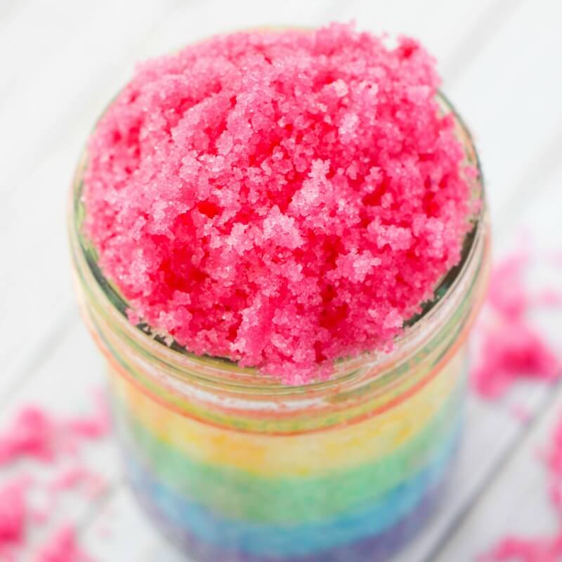 Rainbow Sugar Scrub Recipe with Essential Oils
