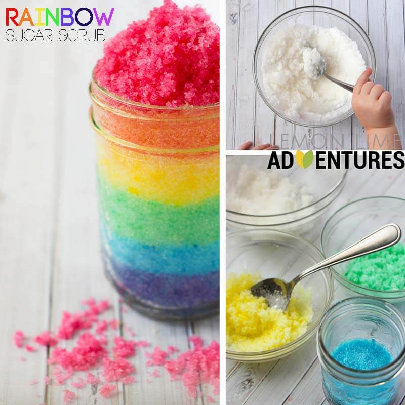 Rainbow Sugar Scrub with Happiness Essential Oil Blend