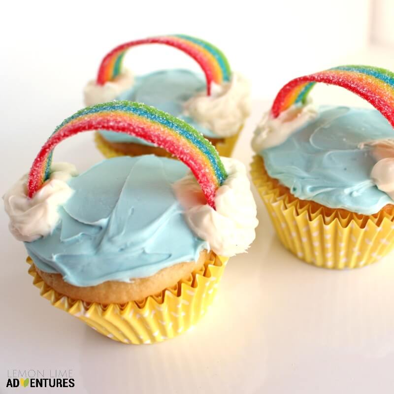 Super Simple Rainbow Cupcakes