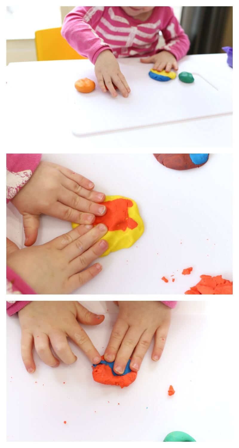 Toddler Color Activity with Play Dough