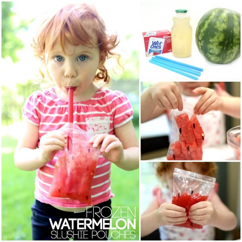 Frozen Watermelon Slushies for Sensory Treats