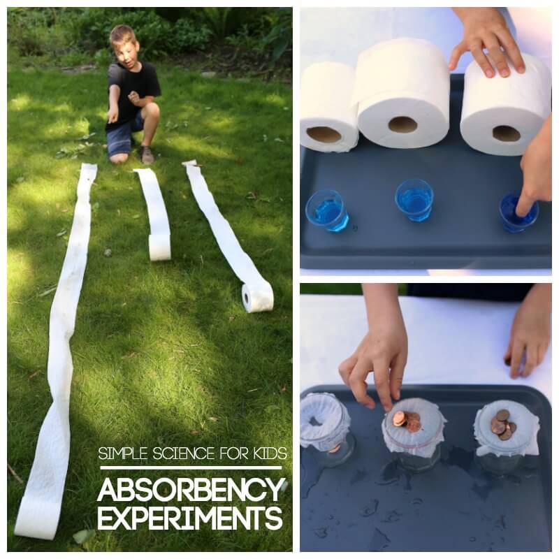 Simple science for Kids Absorbency Experiments