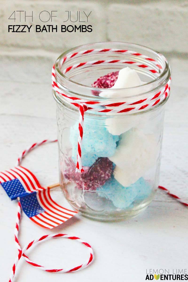 forth of july fizzy bath bombs