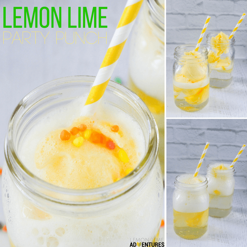a creamy and fizzy lemon lime party punch