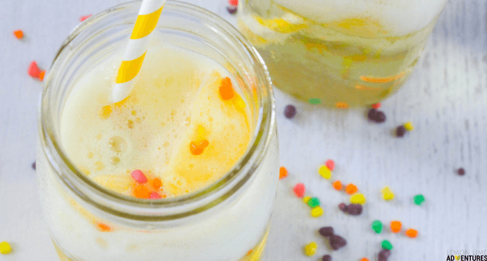 a creamy and fizzy lemon lime party punch