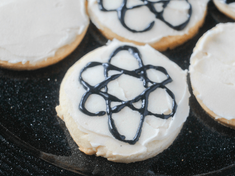Totally awesome atomic sugar cookies are perfect for a science birthday party!