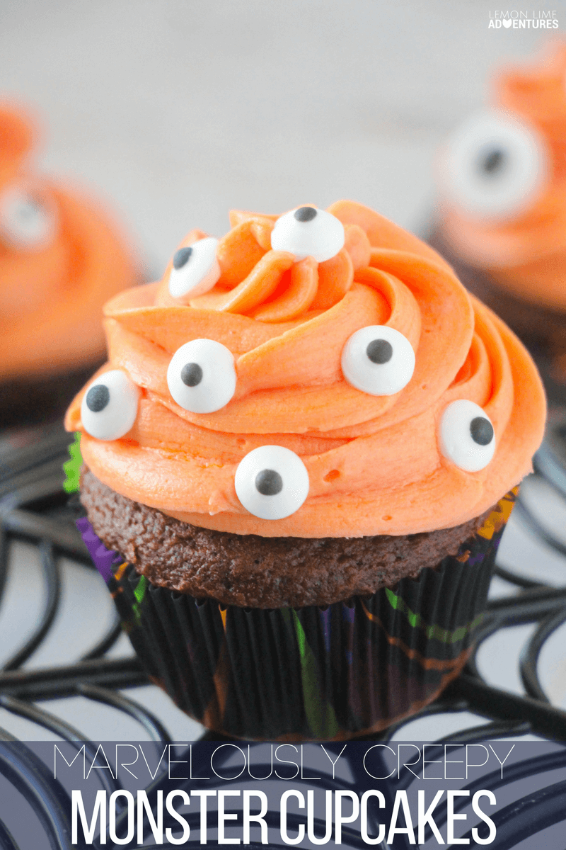 Marvelously Creepy Monster Cupcakes for Halloween!