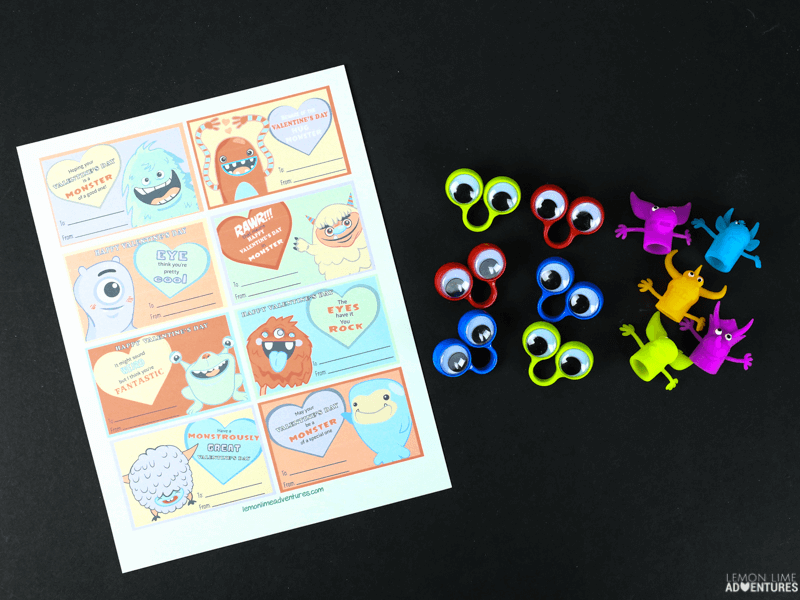 printable monster non-candy valentines!
