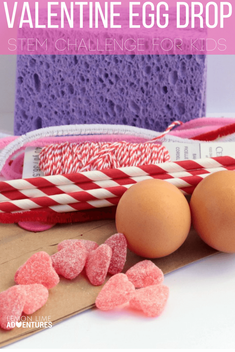 If your kids love STEM challenges, they will love this challenge to keep their egg safe from a long drop- but this time, they have to use Valentine's stuff!