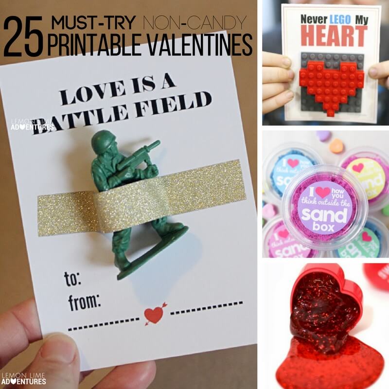 25 Must Try Valentine's Printable Non-Candy Valentines Cards