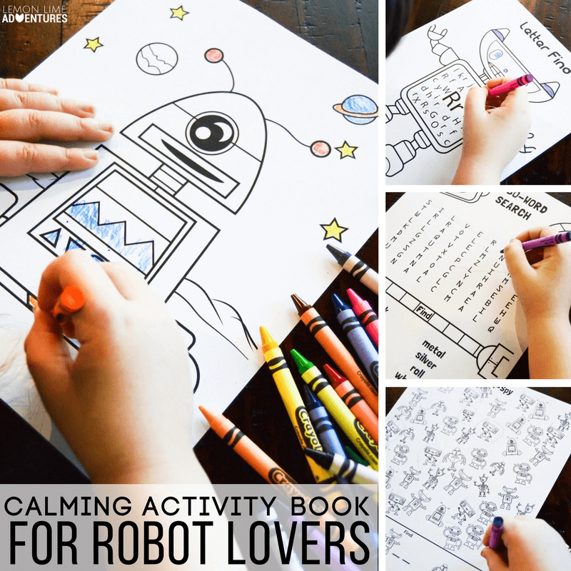 Calming Activity Book for Robot Lovers