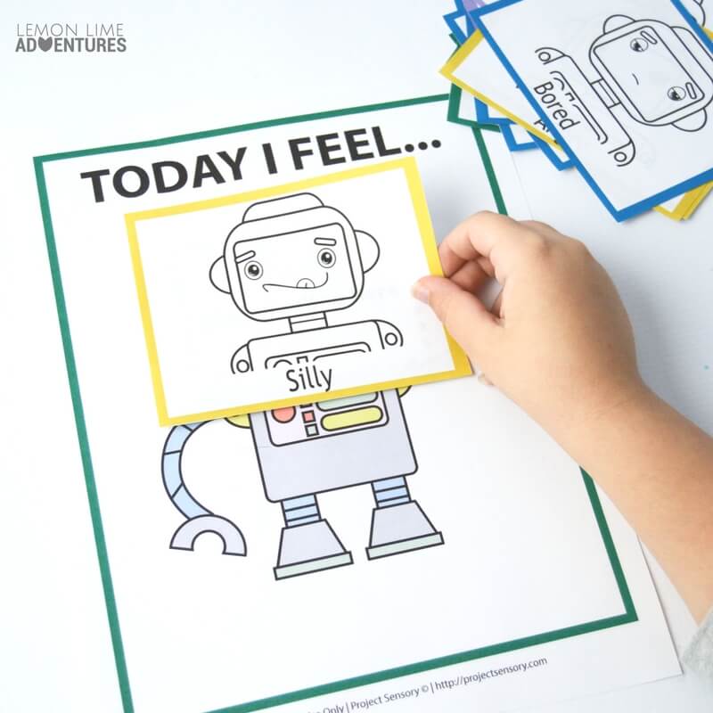 Robot Printable Feelings Game