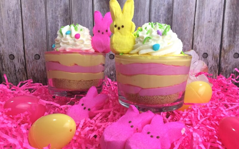 Totally delicious Peeps Cheesecake Easter Dessert!