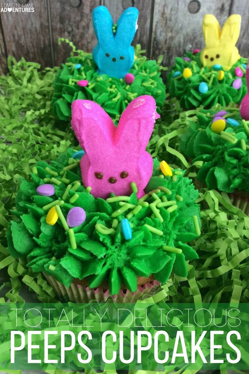 Totally delicious peeps cupcakes for Easter!