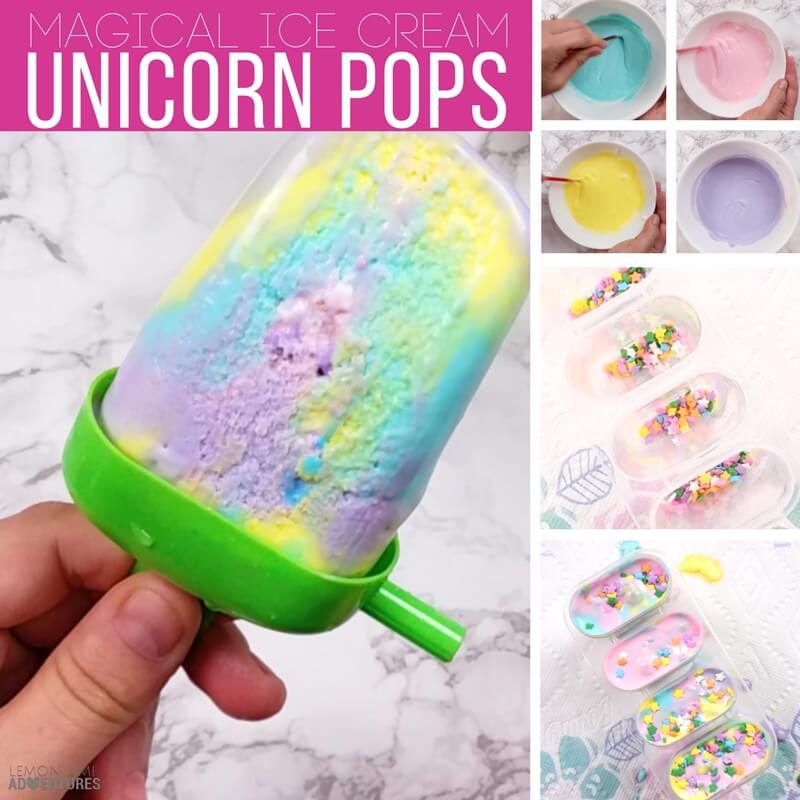Magical Unicorn Ice Cream Pops