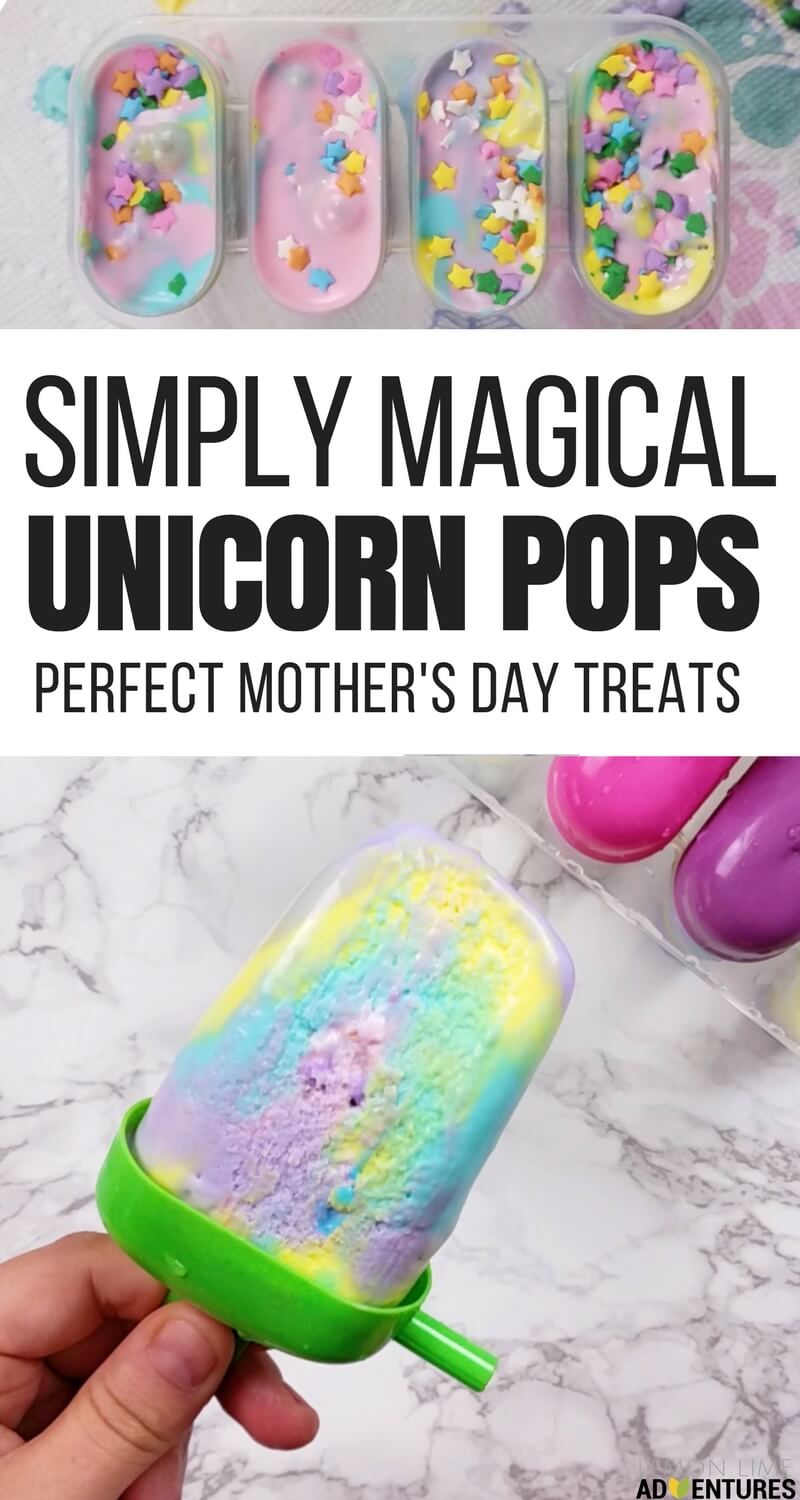 Simply Magical Unicorn Ice Cream Pops for Mother's Day- Great Mother's Day Treat