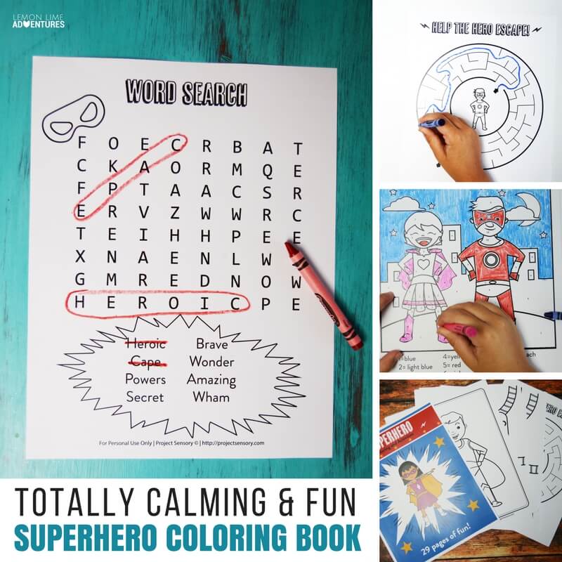 Totally Calming and Fun Superhero Coloring Book for Super Wiggly Kids!